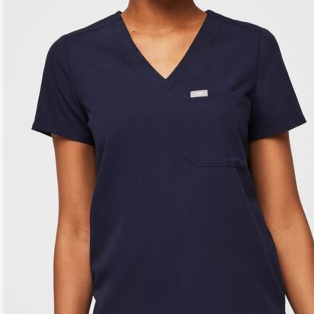 FIGS Navy Catarina One-Pocket Scrub Top